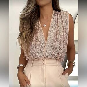 Elegant Cream Sleeveless Top